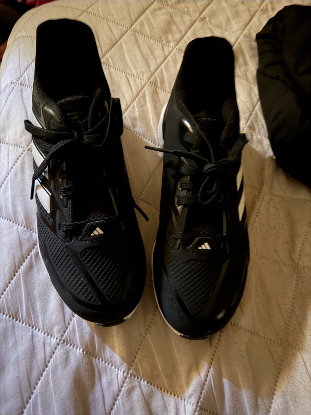 adidas Black Athletic Sneakers with White Stripes